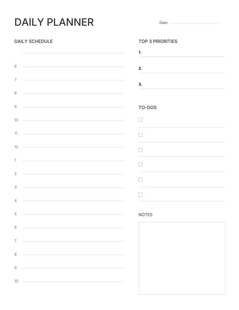 Daily Planner_Focus_Letter Daily Planner - Focus