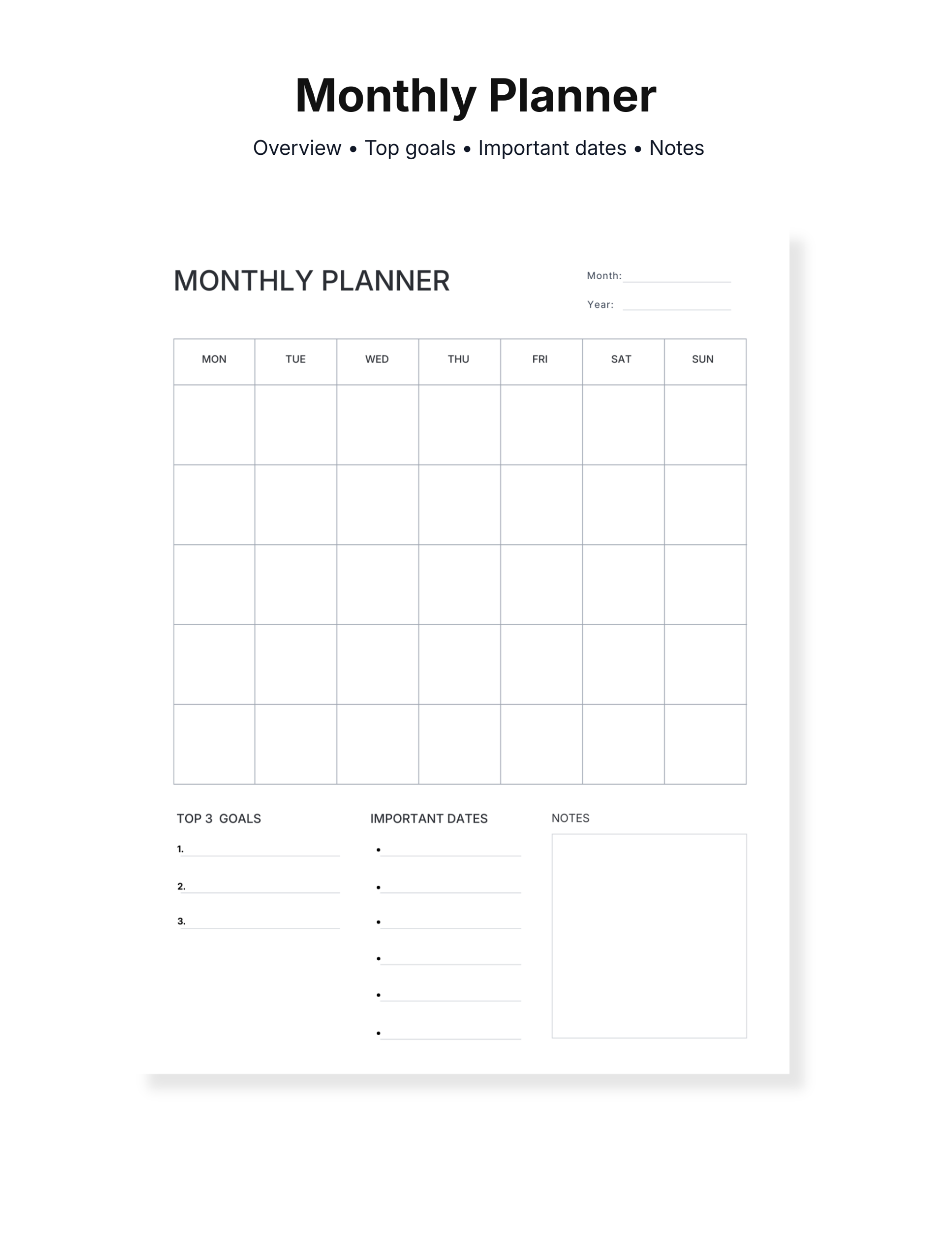 Monthly Planner