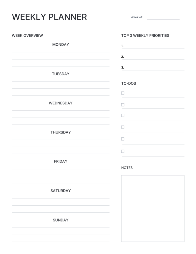 Weekly Planner_Minimal_Letter